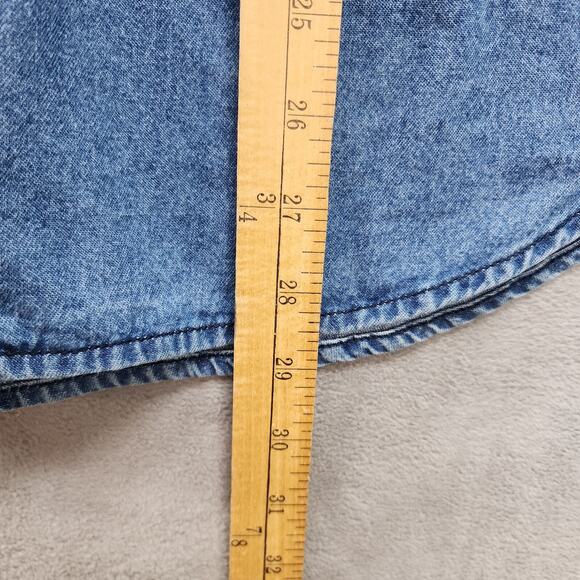 Solutions Casual Wear Denim Shirt Medium Christmas Mittens Embroidered Winter - Picture 14 of 14